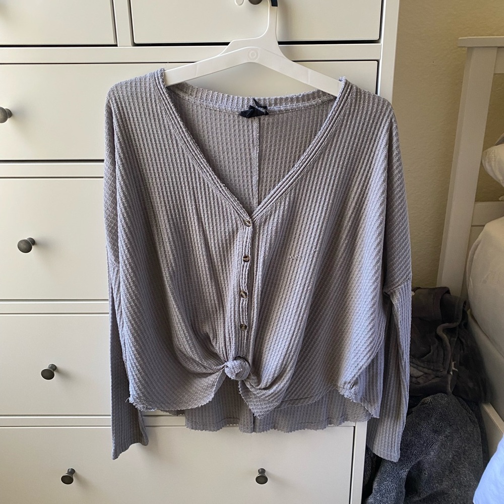 Grey long sleeve top